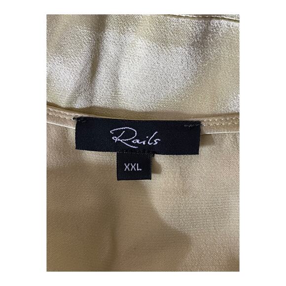 Rails Dress Cindi satin sleeveless v neck satin chartreuse size XXL - Picture 5 of 8